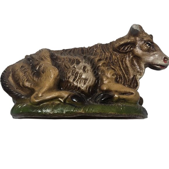 Vintage Ox Cow Figurine Made In Italy Nativity Scene Decoration Christmas - Picture 1 of 16